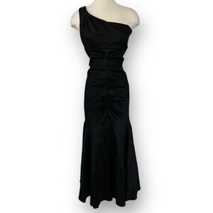 Xscape Petite Black One Shoulder Mermaid Silhouette Formal Evening Dress